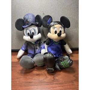 Disney Parks Happy Halloween Mickey Mouse & Minnie Mouse Ghoul Plush Set 2022
